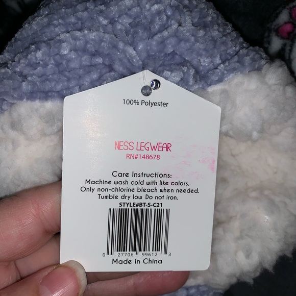 Cornflower Blue and Cream Slipper Socks - Picture 5 of 6